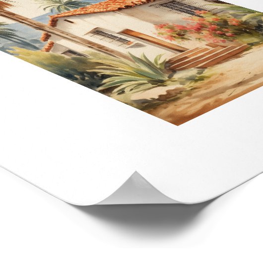 California Colonial Zuhause Poster (Ecke)