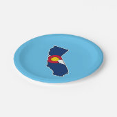 California Colorado-Flaggen-Teller Pappteller (Schrägansicht)