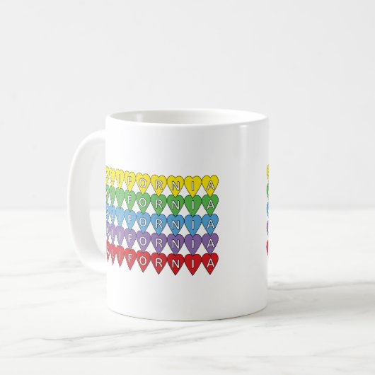 California Colorful Hearful Pattern Kaffeetasse (Vorderseite Links)
