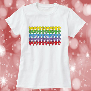 California Colorful Hearful Pattern T-Shirt