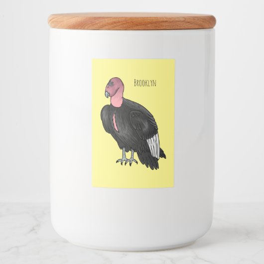 California condor bird Cartoon Lebensmitteletikett (Vorderseite)