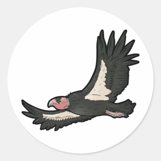 California Condor Runder Aufkleber (Vorderseite)