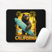 California Cool Republic Sungl Bear Surfing Beach  Mousepad (Mit Mouse)