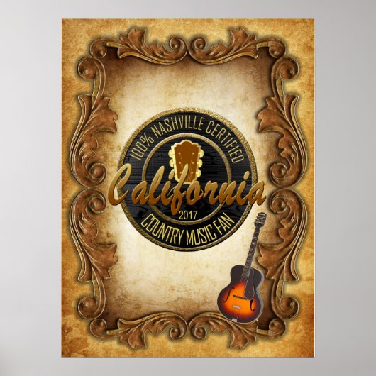 California Country Music Fan Wall Poster (Vorne)