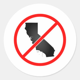 California Cross Out Symbol Runder Aufkleber