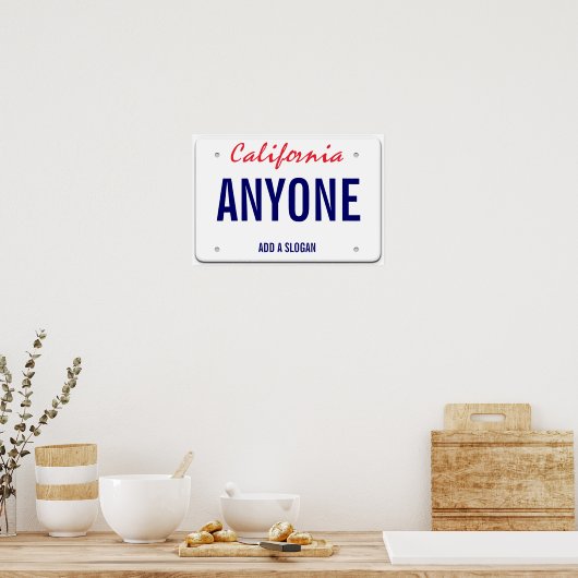California Custom License Plate Poster (Küche)