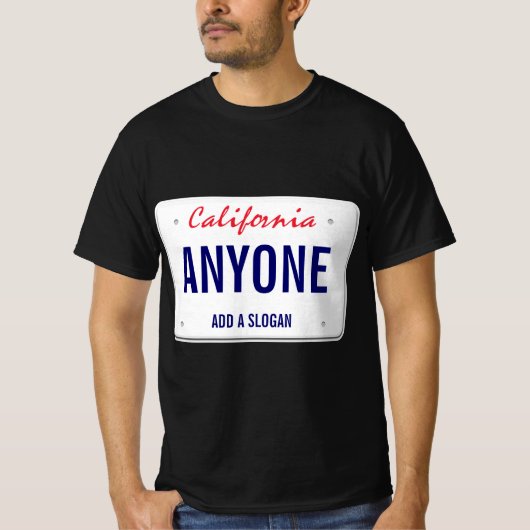 California Custom License Plate T-Shirt (Vorderseite)