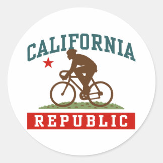 California Cycling Male Runder Aufkleber