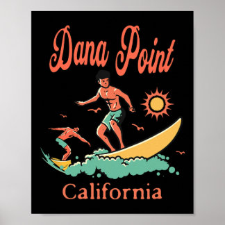 California Dana Point Ca Surfer Surfing Beach Fish Poster