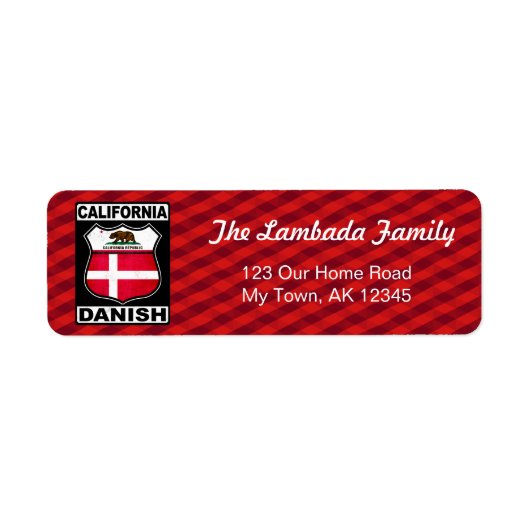 California Danish American Address Labels (Vorne)