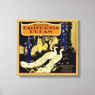 California Dream Brand Orange Crate Fruit Label 19 Leinwanddruck