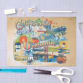 California Dream mit Sandstrand Seidenpapier (Handwerk)