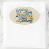 California Dream Ovaler Aufkleber (Tasche)