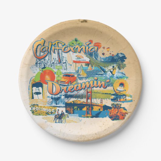 California Dream Pappteller (Vorderseite)