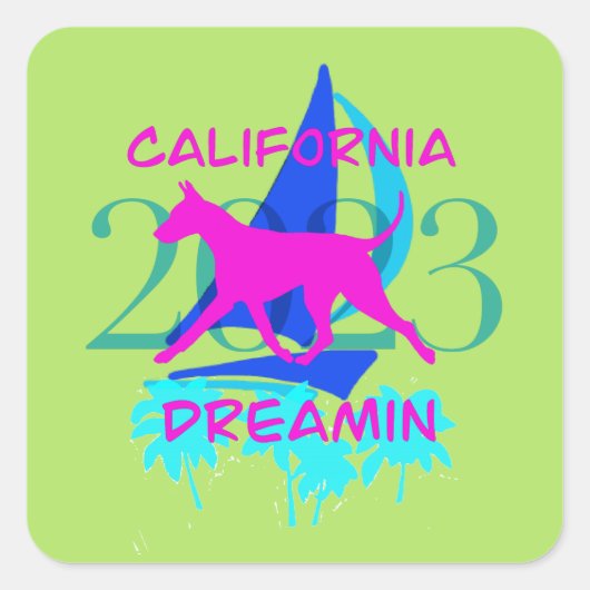 California Dreamin 2023 AHTCA National Shirts Quadratischer Aufkleber (Vorderseite)