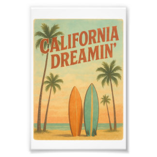 California Dreamin’ Retro 1970s Travel Design Fotodruck