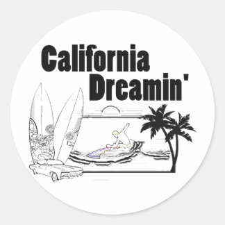 California Dreamin' Runder Aufkleber