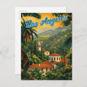 California Dreaming: Los Angeles Retro Travel Postkarte (Vorne/Hinten)