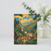 California Dreaming: Los Angeles Retro Travel Postkarte (Stehend Vorderseite)
