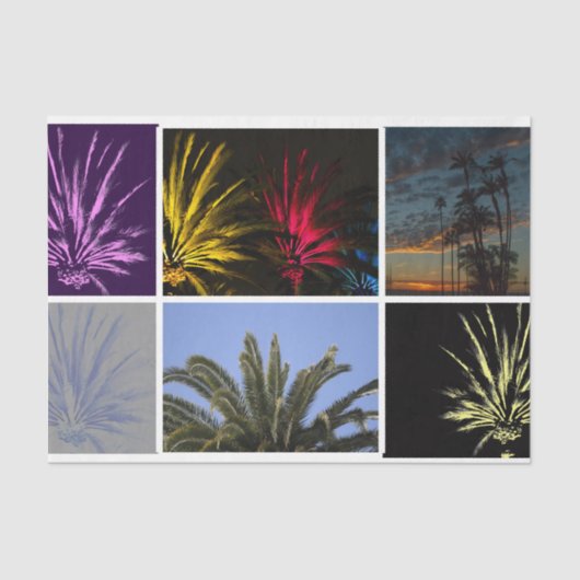 California Dreaming Palm Tree Decoupage Foto Seidenpapier (Vorderseite)