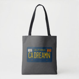 California Dreaming Retro 1969 License Plate Beach Tasche
