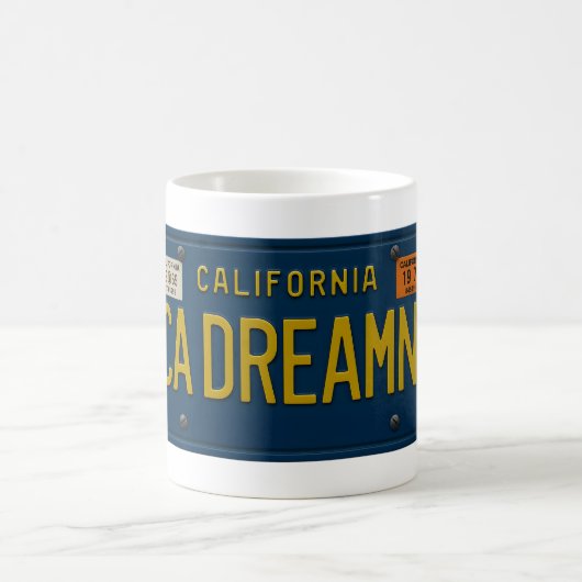 California Dreaming - Retro 1969 License Plate Kaffeetasse (Mittel)