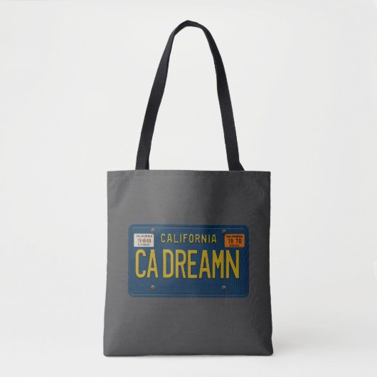 California Dreaming Retro 1969 Nummernschild Stran Tasche (Vorderseite)