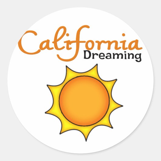 California Dreaming Runder Aufkleber (Vorderseite)