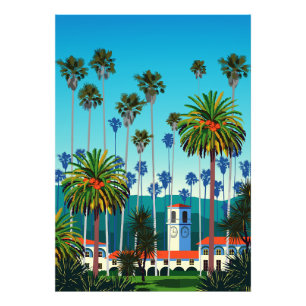 California Dreaming: Stadtpark mit Palmen Fotodruck