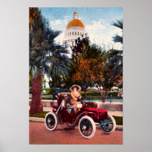 California Driving, Vintage Car Poster