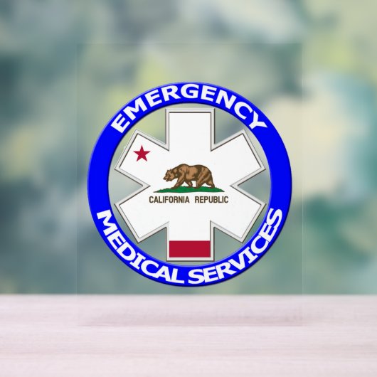 California EMS Star of Life Acrylschild (Neutral)