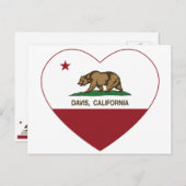 California Fahne davis heart Postkarte (Vorne/Hinten)