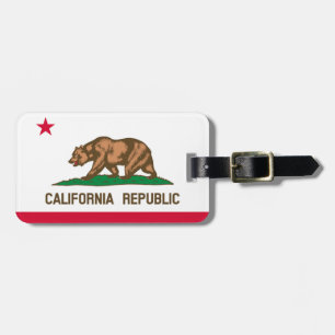 California Fahne für Luggage-Tag-Leder-Gurt Gepäckanhänger