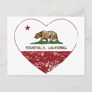 California Fahne juuntville Herz bedrückt Postkarte