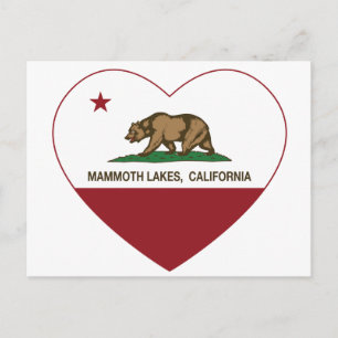 California Fahne Mammut Seen Herz Postkarte