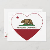 California-Fahne-Petalumherz Postkarte (Vorne/Hinten)