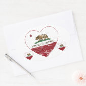 California Fahne pismo Strand Herz Not leidet Ovaler Aufkleber (Umschlag)