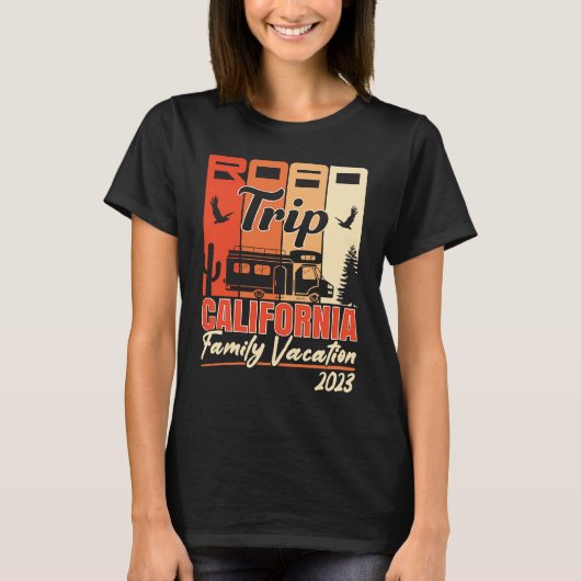 California Family Vacation RV Road Trip Mountains T-Shirt (Vorderseite)