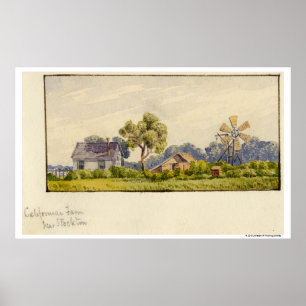 California Farm, Nähe Stockton Poster