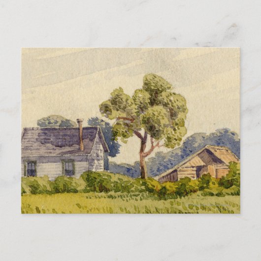 California Farm, Nähe Stockton Postkarte (Vorderseite)