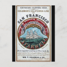 California Farwell Clipper Segelschiff 1900