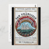 California Farwell Clipper Segelschiff 1900 Postkarte (Vorne/Hinten)