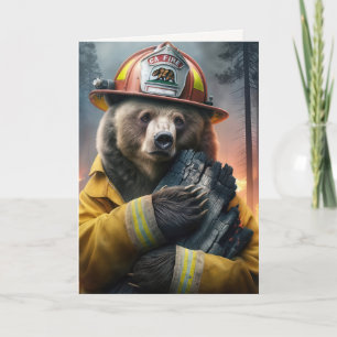 California Firefighter Bär für Danke Karte