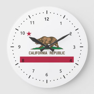 California flag, American state flag Große Wanduhr