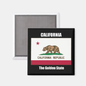 California Flag and Slogan Magnet (Vorderseite/Rückseite)