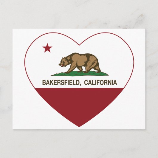 California Flag Bakfield Herz Postkarte (Vorderseite)