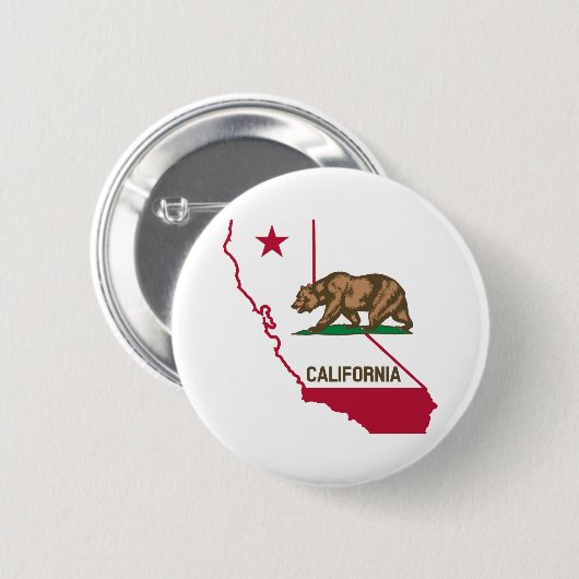 California Flag Bär Button (Vorne & Hinten)