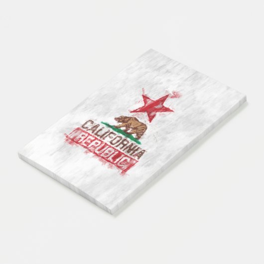 California Flag Bär im Painterly Style Post-it Klebezettel (angewinkelt)