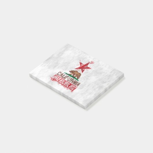 California Flag Bär im Painterly Style Post-it Klebezettel (angewinkelt)