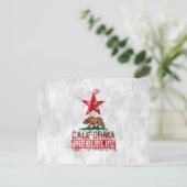 California Flag Bär im Painterly Style Postkarte (Stehend Vorderseite)